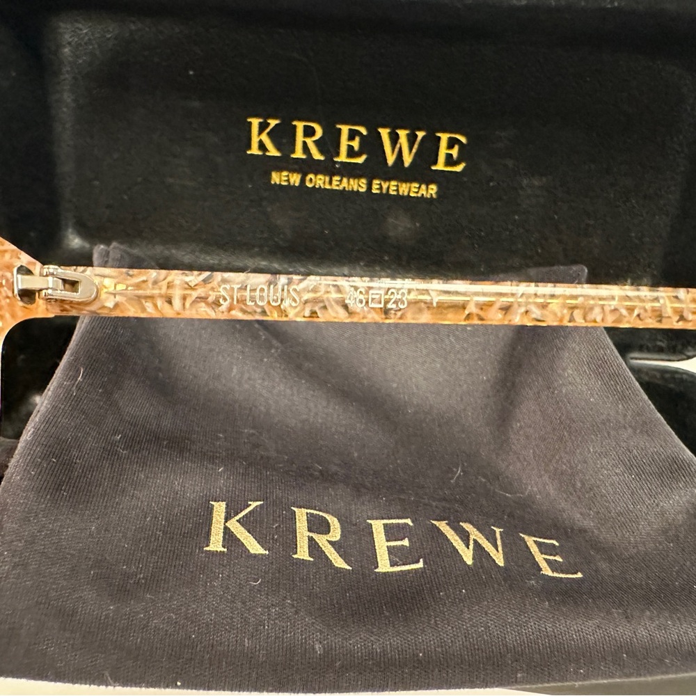 KREWE St. Louis Mirrored Sunglasses with Gold Bridge and Rose Lenses - Picture 9 of 10